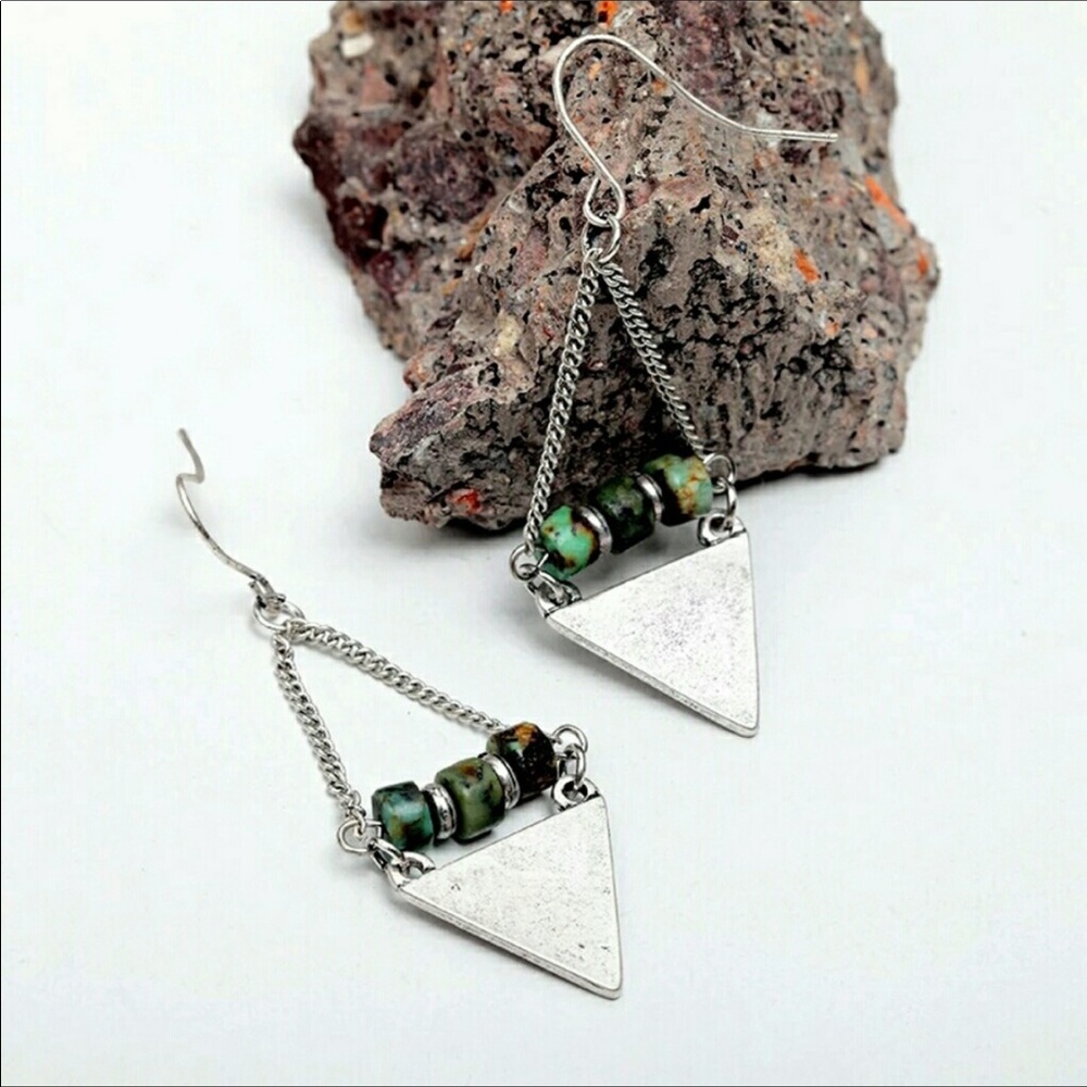 Boho Triangle Earrings - Picture 4 of 5